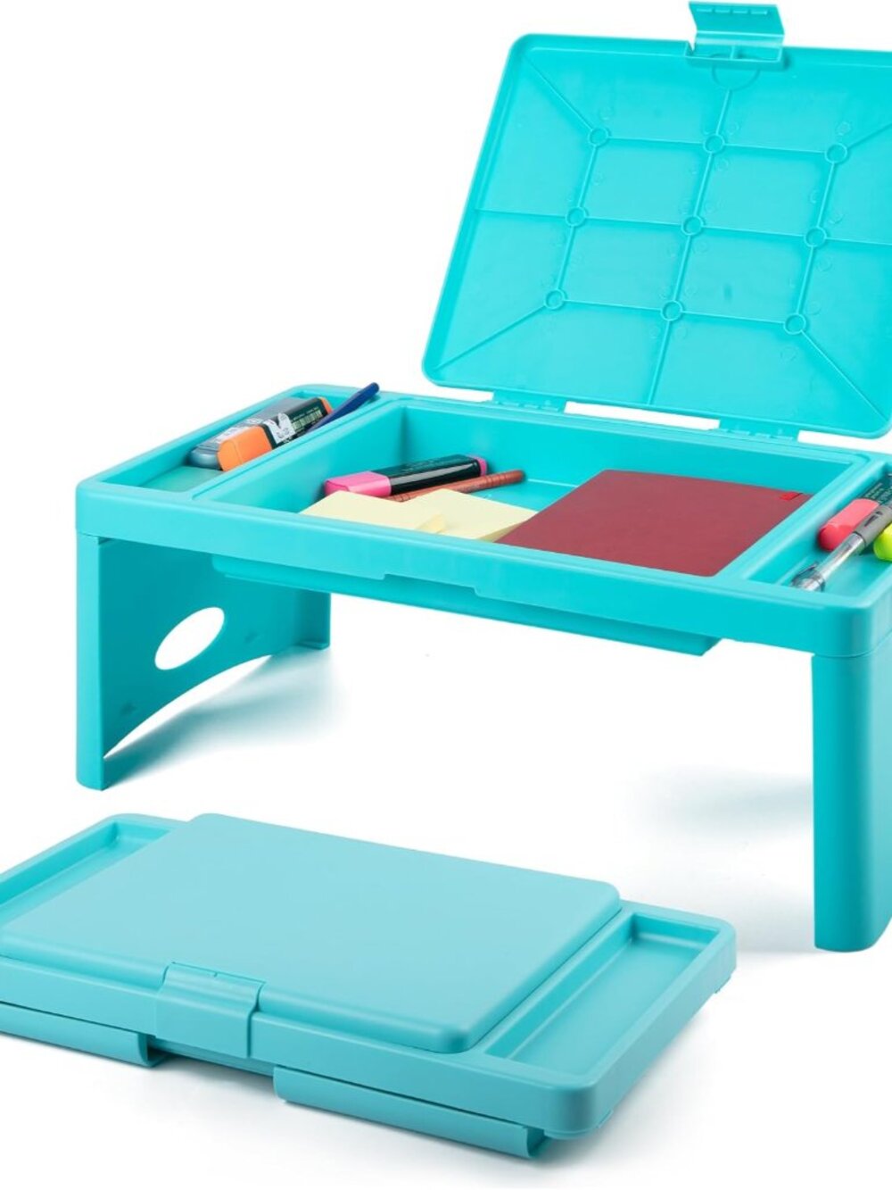 Foldable Lap Desk for Adults, Bed Tray, Teal Blue, 9.75"x12"